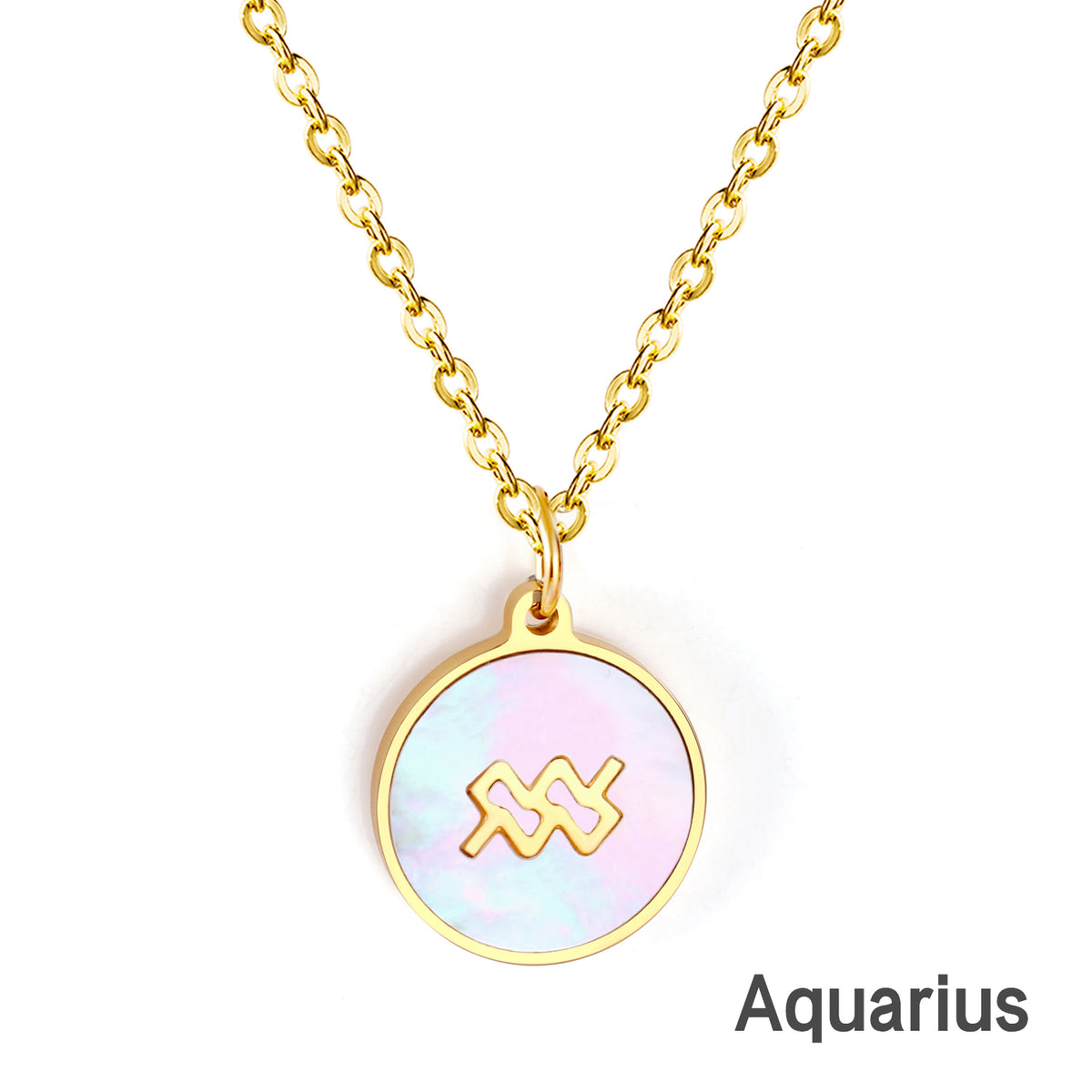Engravable Zodiac Necklace - Gold