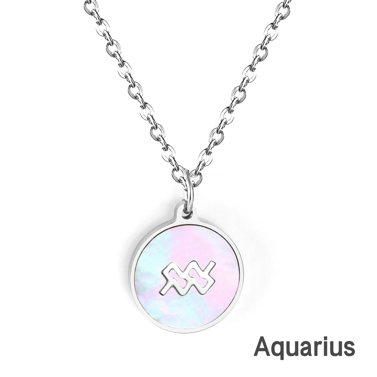 Engravable Zodiac Necklace - Silver