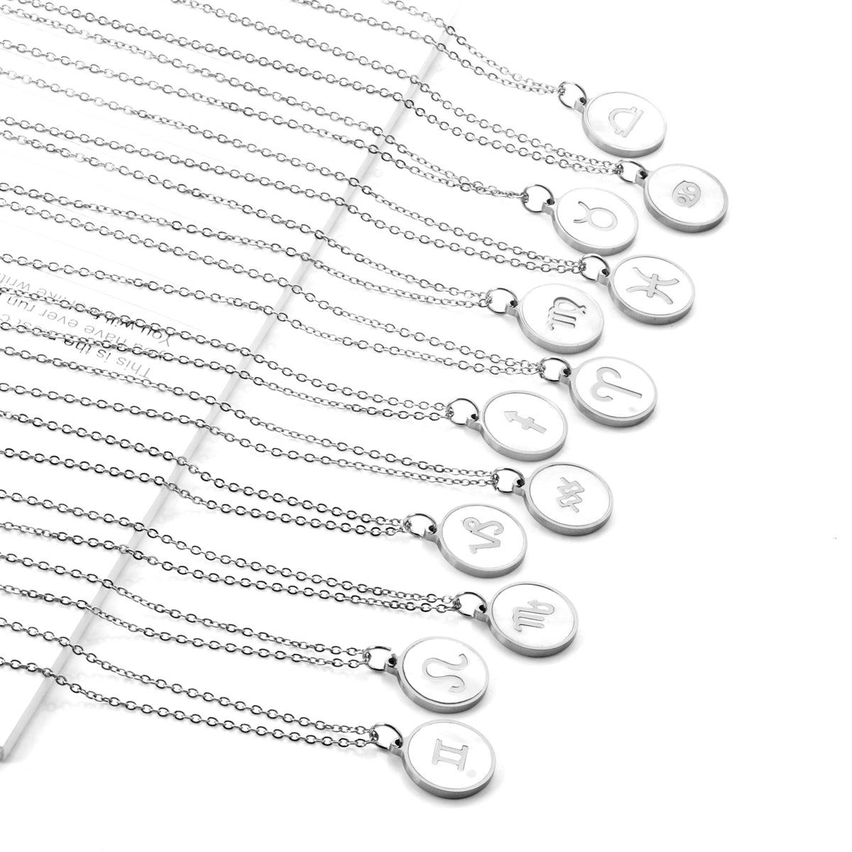 Engravable Zodiac Necklace - Silver