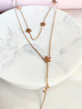 Spring flower Layered Necklace - Rose gold