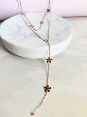 Spring flower Layered Necklace - Rose gold