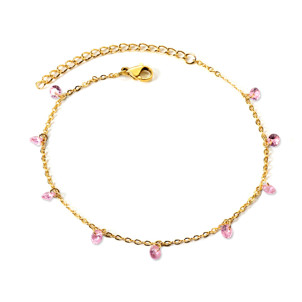 Zia Sparkle Anklet - Pink