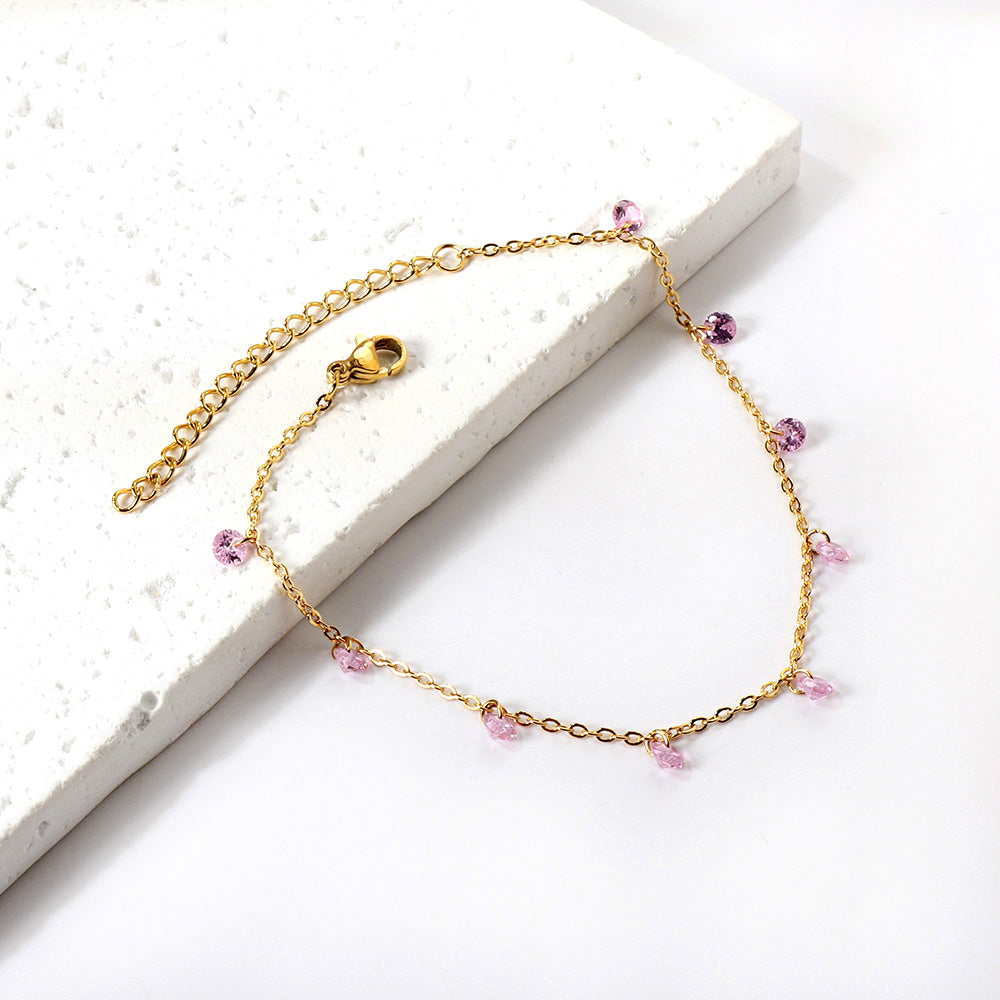 Zia Sparkle Anklet - Pink