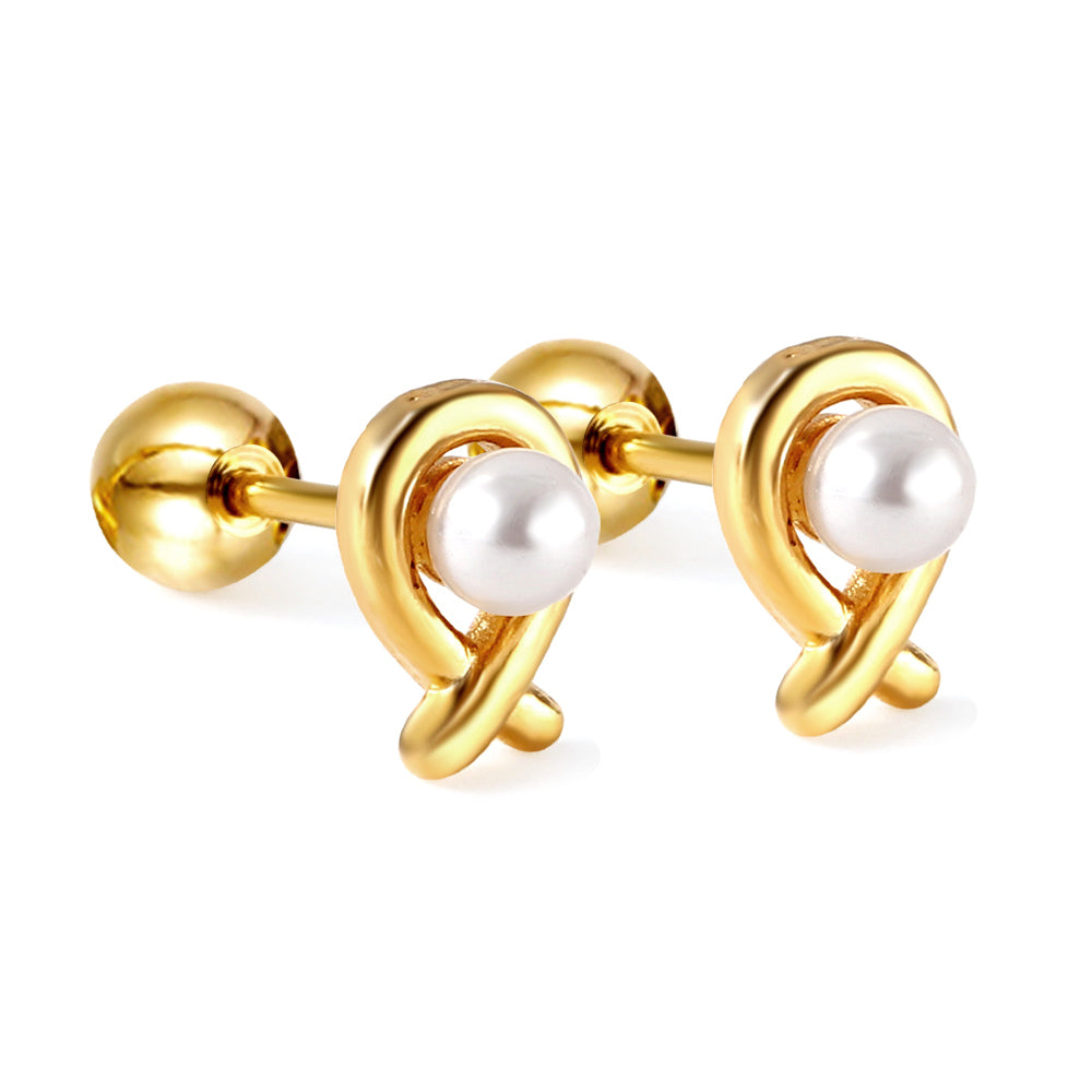 Knot Pearl Stud Earring