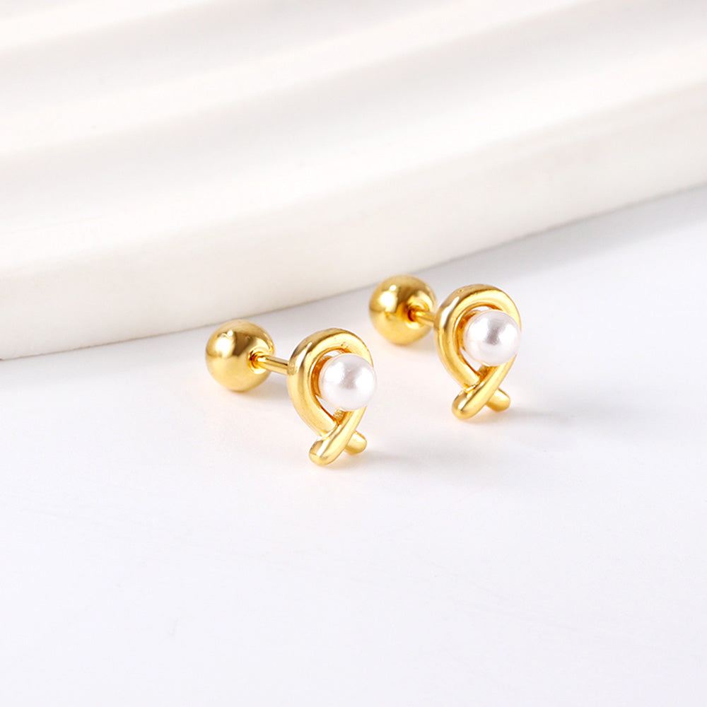 Knot Pearl Stud Earring