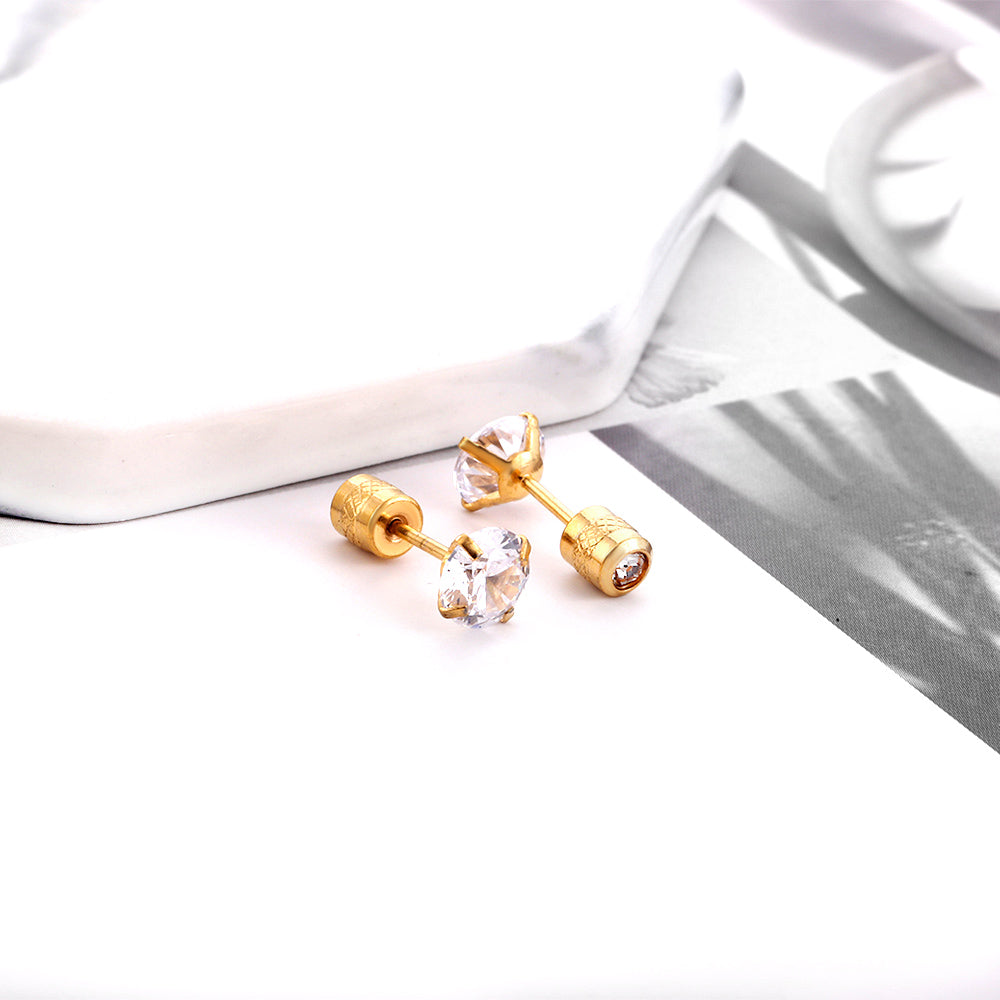 Reversible Diamond Stud Earring - 5 MM