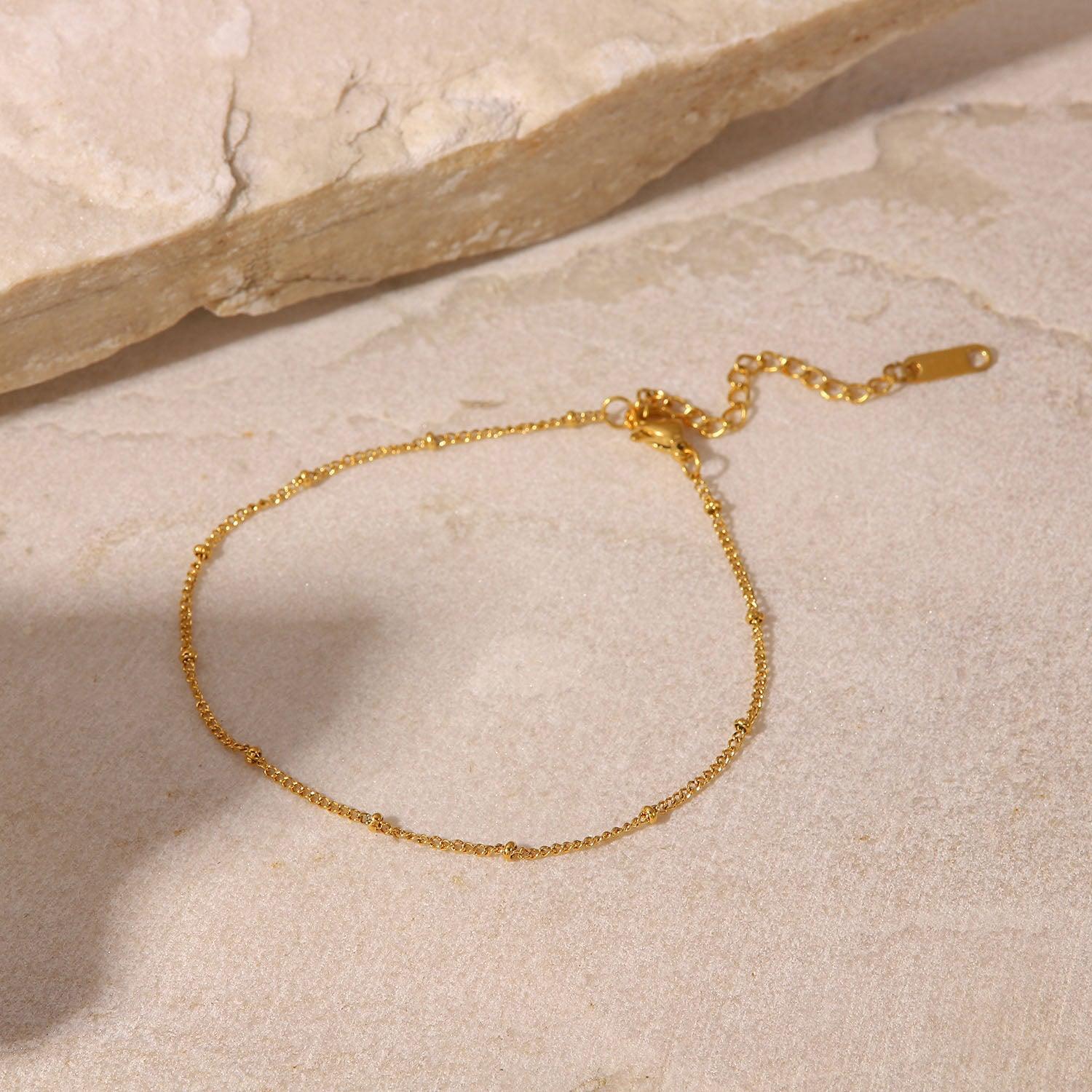 Dainty Bead Anklet - Single piece