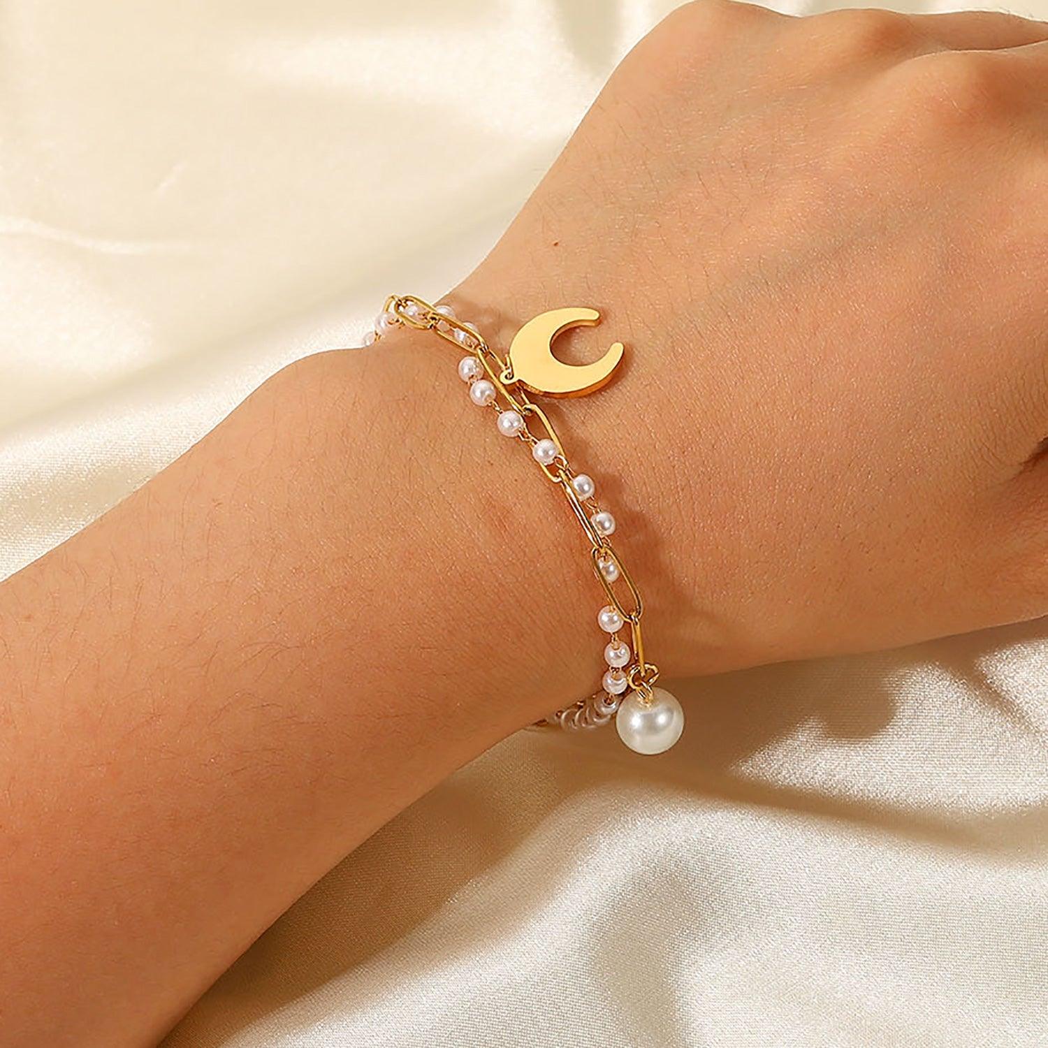 Twilight Pearl Layered Bracelet