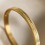 Striped Zirconia Kada Bangle