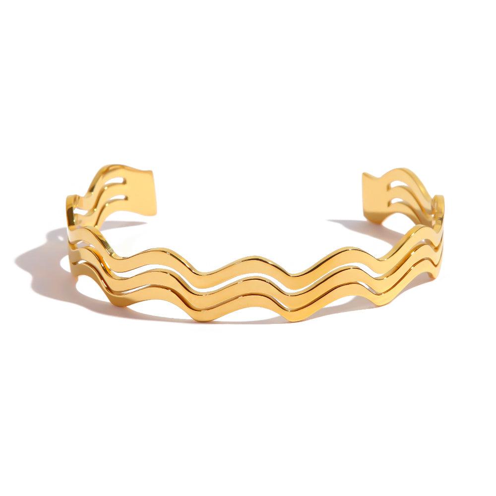 Layered Wavy Kada Bangle