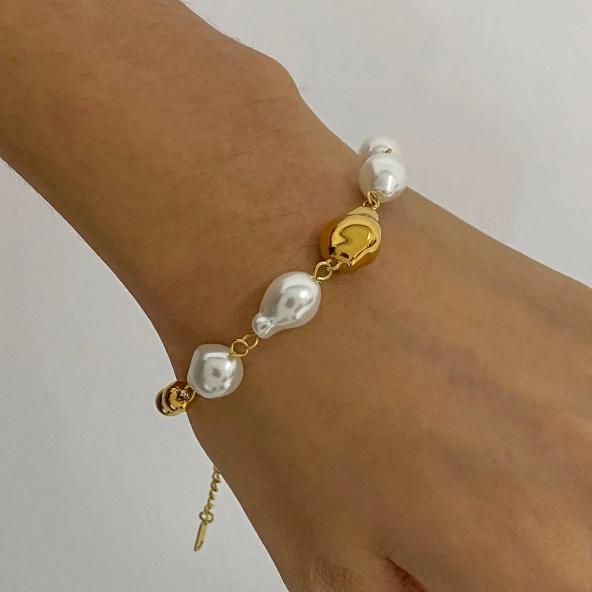 Pearl Bold Charm Bracelet