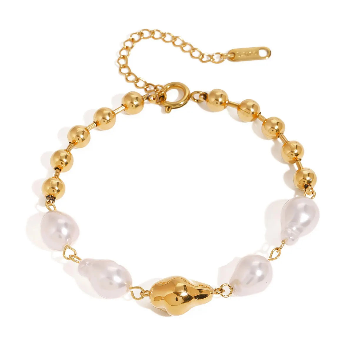 Pearl Bold Charm Bracelet