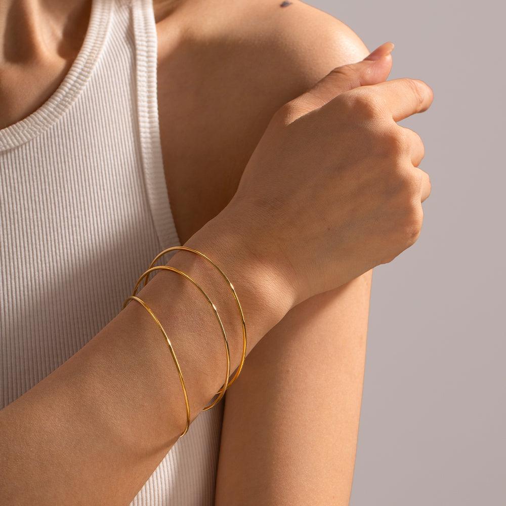 Mira Dainty Kada Bangle - Set of 3