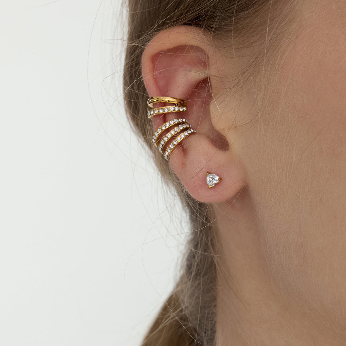 Lustre Stack Ear Cuff Earring