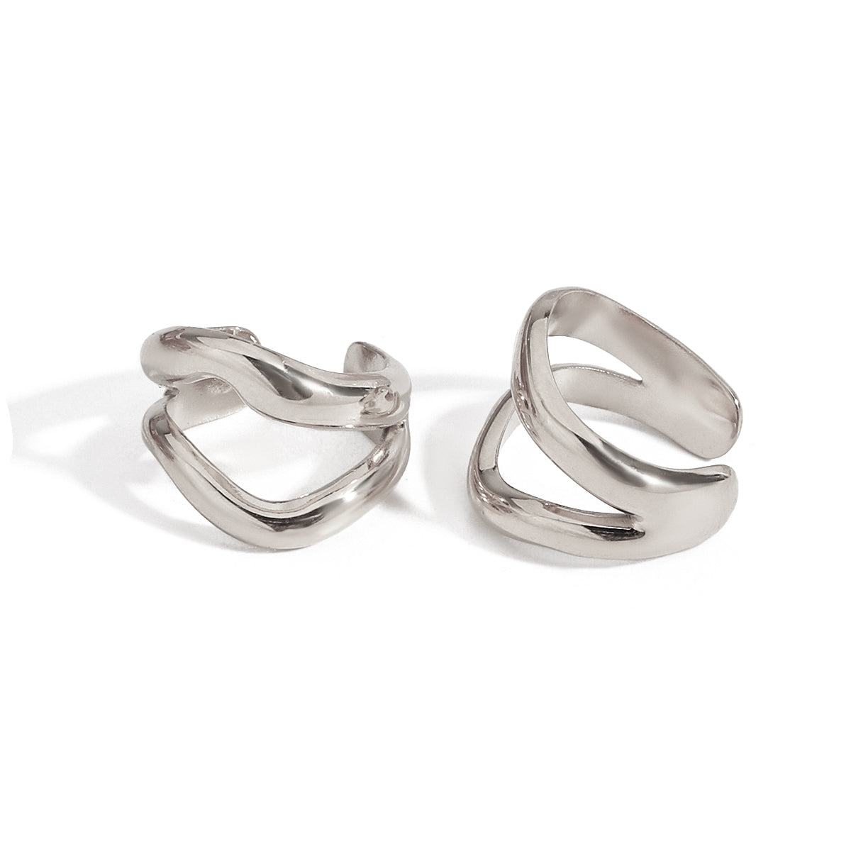 Sculpt Wrap Ear Cuff Earring - Silver