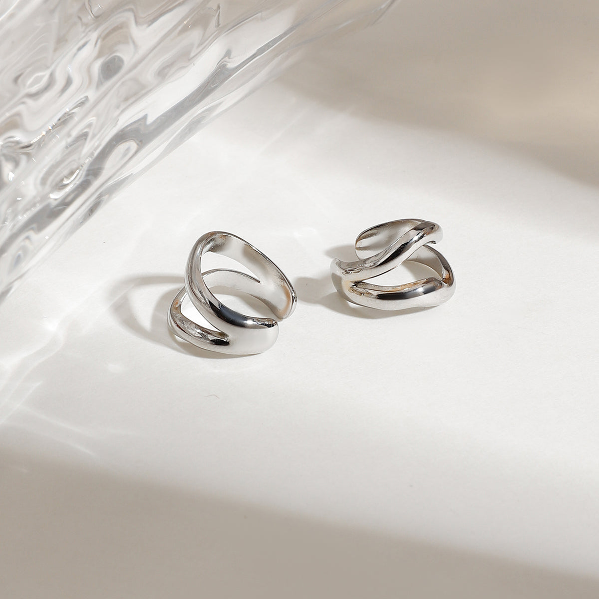 Sculpt Wrap Ear Cuff Earring - Silver