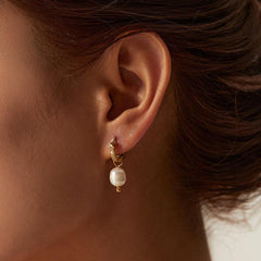 Devi Pearl Hoop Earring