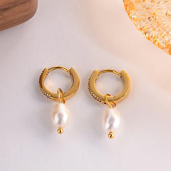 Devi Pearl Hoop Earring