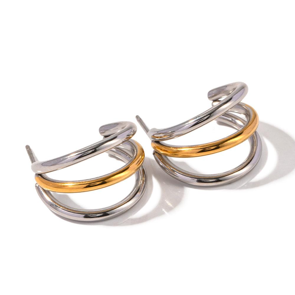 Two Tone Hoop Earring