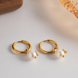 Star Pearl Hoop Earring