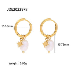 Star Pearl Hoop Earring