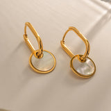 Shell Round Hanging Hoop Earring