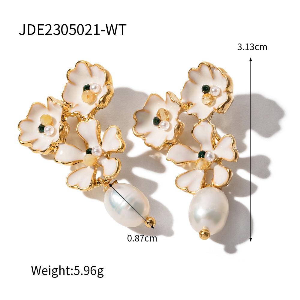 Flower Pearl Statement Earring