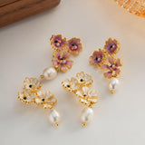 Flower Pearl Statement Earring