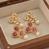 Flower Pearl Statement Earring