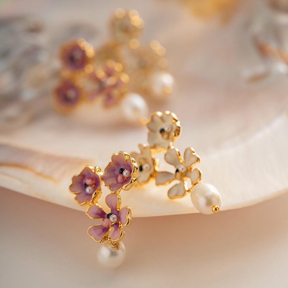 Flower Pearl Statement Earring