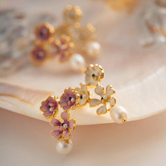 Flower Pearl Statement Earring