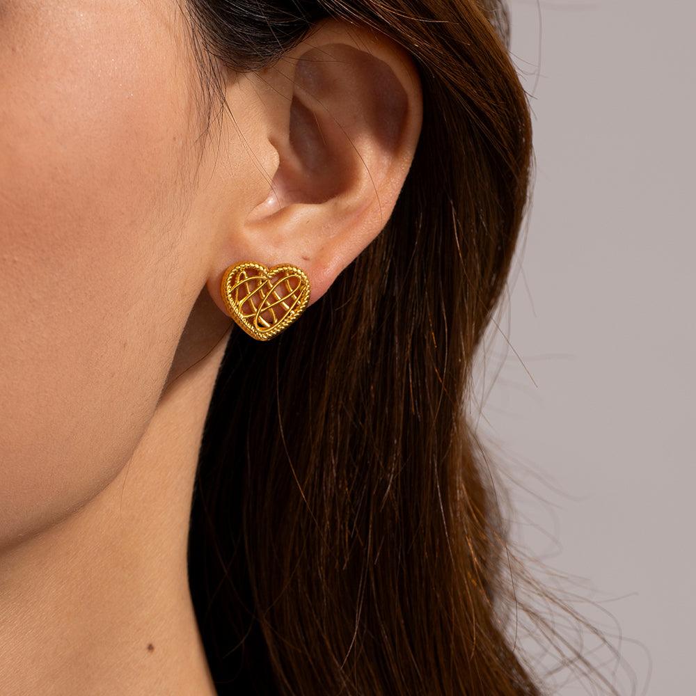 Patterned Heart Earring