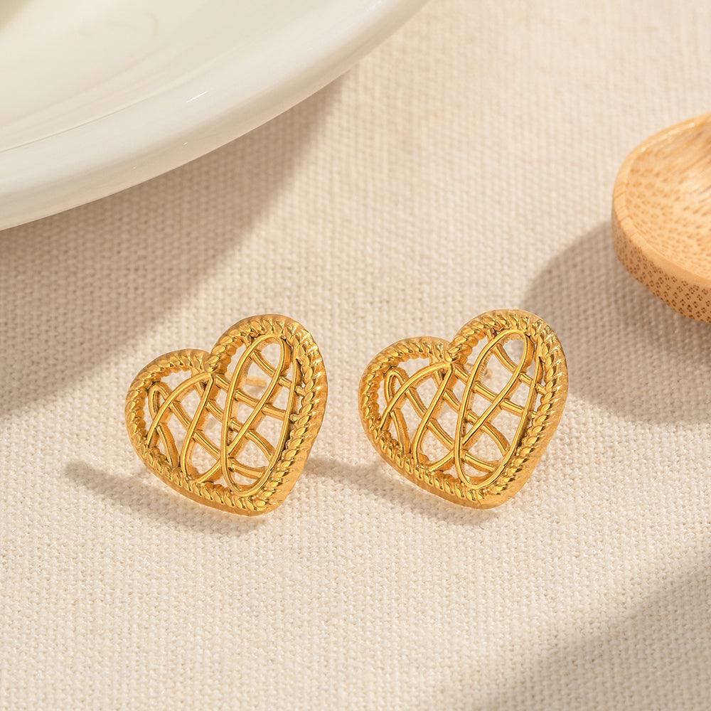 Patterned Heart Earring