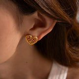 Patterned Heart Earring