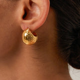 Textured Globe Hoop Earring