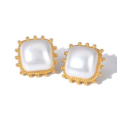 Statement Square Pearl Earring