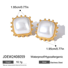 Statement Square Pearl Earring