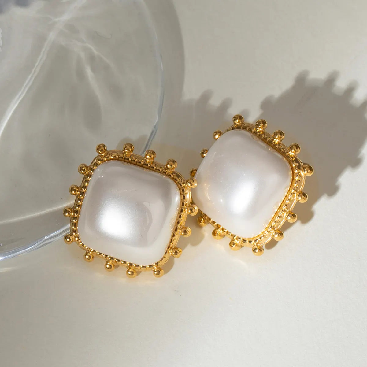 Statement Square Pearl Earring