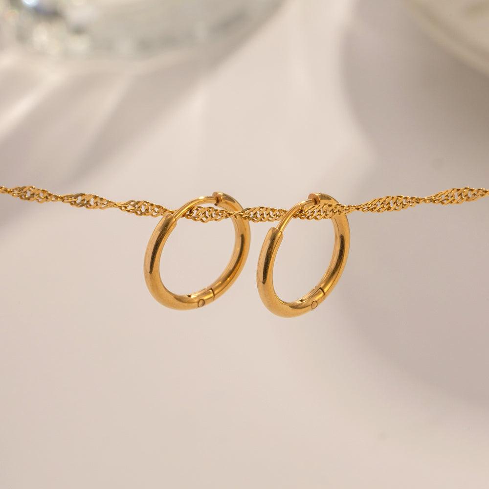 Small Dainty Hoop Earring - 2.5 mm Thick