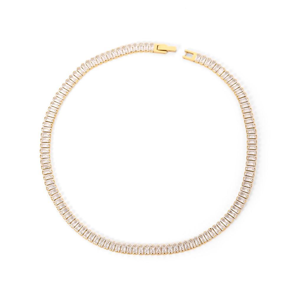 Full Zircon Tennis Chain Choker Necklace