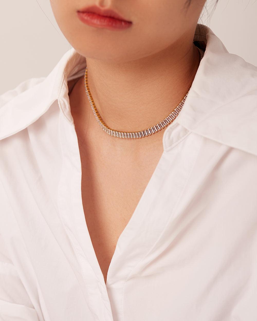 Full Zircon Tennis Chain Choker Necklace