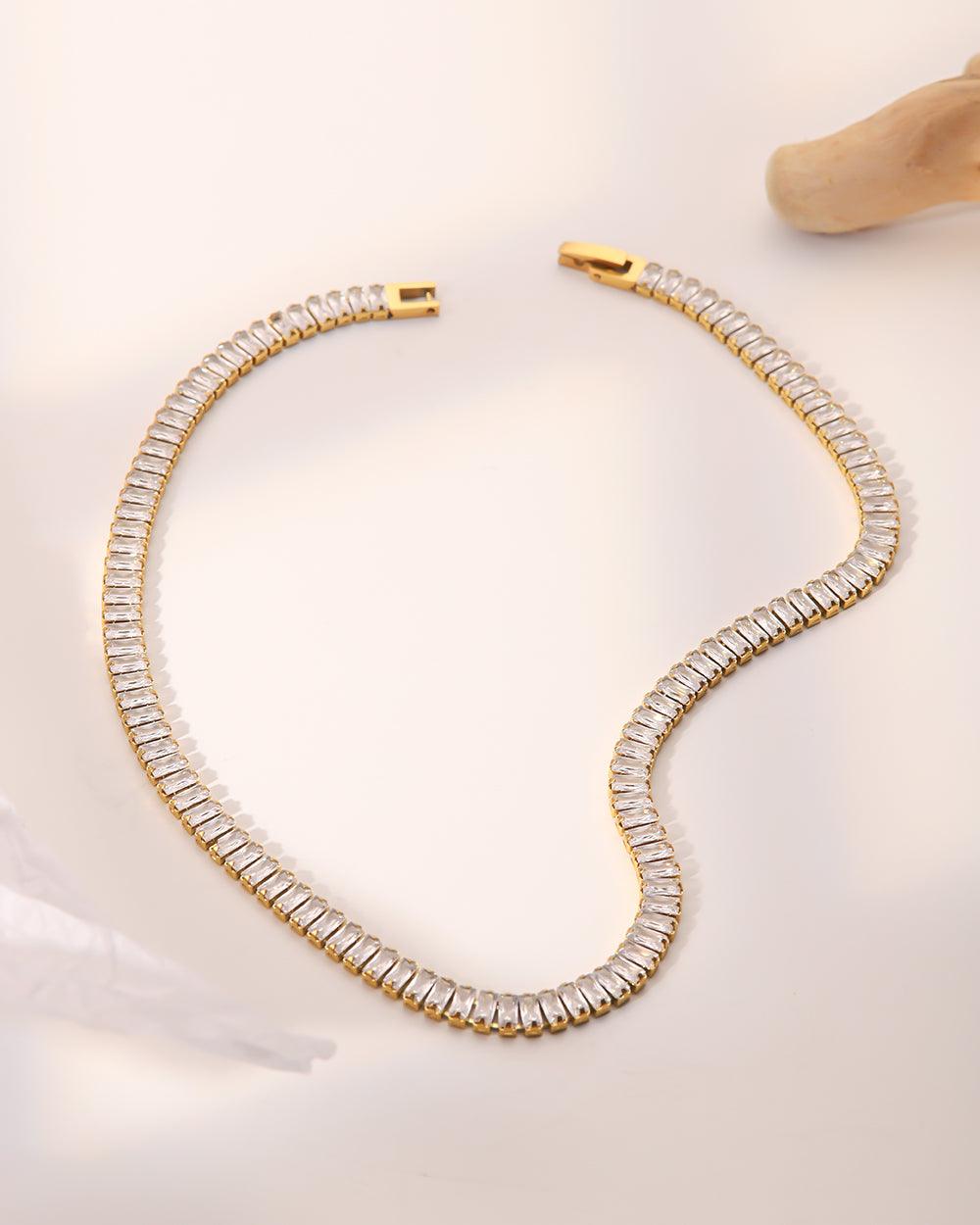 Full Zircon Tennis Chain Choker Necklace