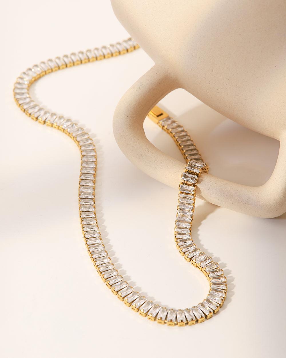 Full Zircon Tennis Chain Choker Necklace