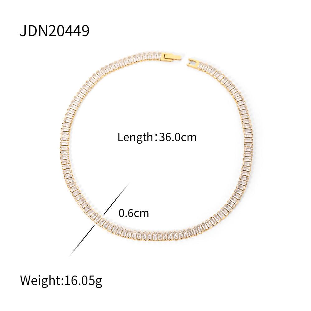 Full Zircon Tennis Chain Choker Necklace