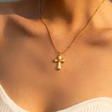 Cross Tiger's Eye Stone Necklace