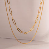 2 Layered Paper Clip Necklace