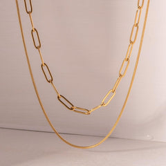 2 Layered Paper Clip Necklace