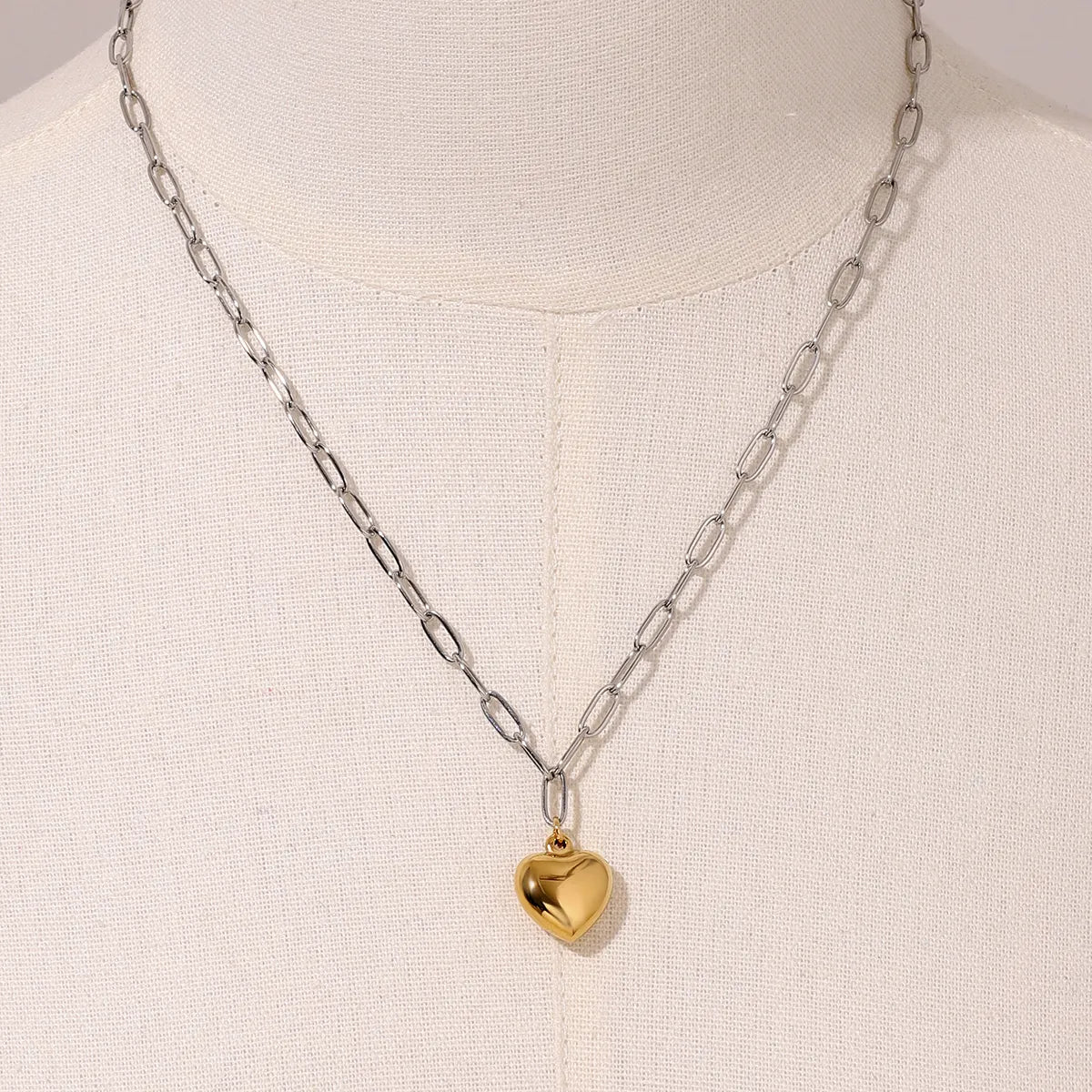 Dual Tone Heart Necklace