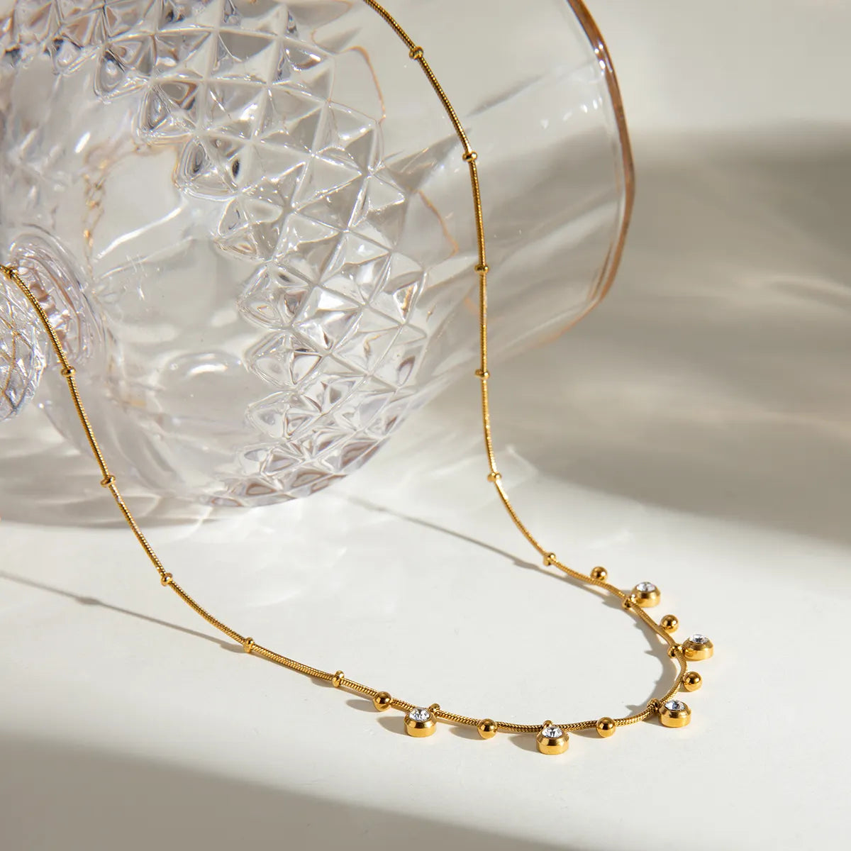 Zia Bead Elegant Zirconia Necklace
