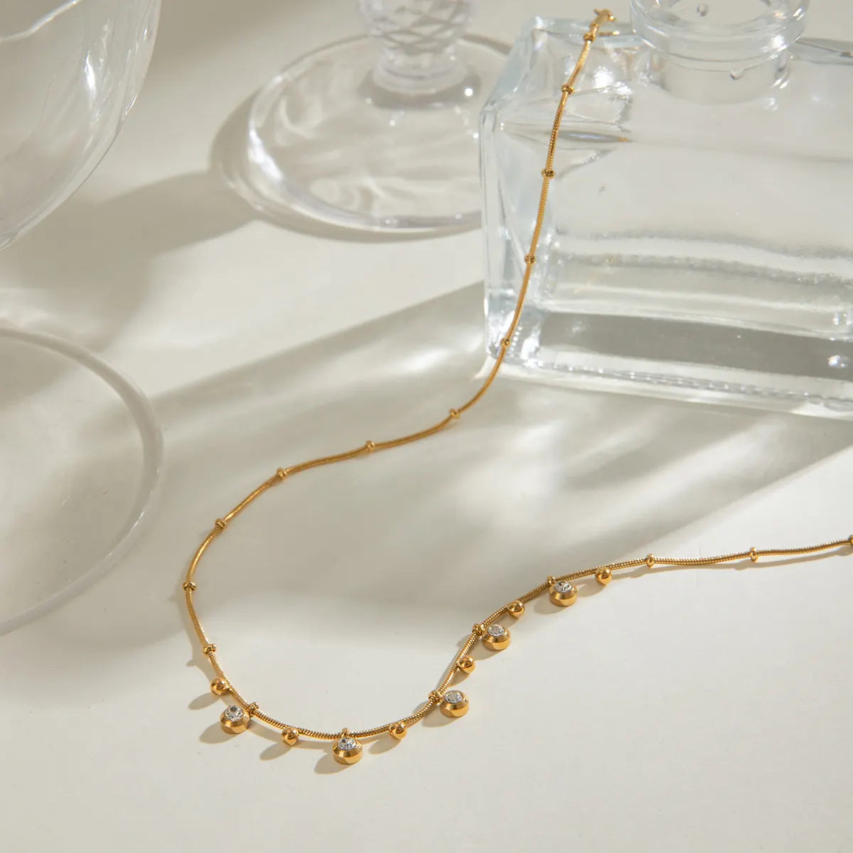 Zia Bead Elegant Zirconia Necklace